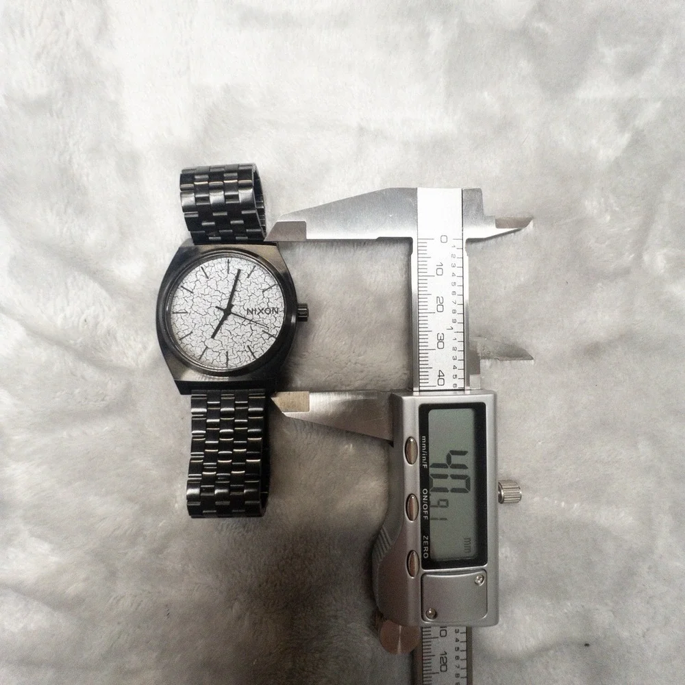 Nixon Minimalist Time Teller Mens 37mm Watch Pavement Dial New Battery